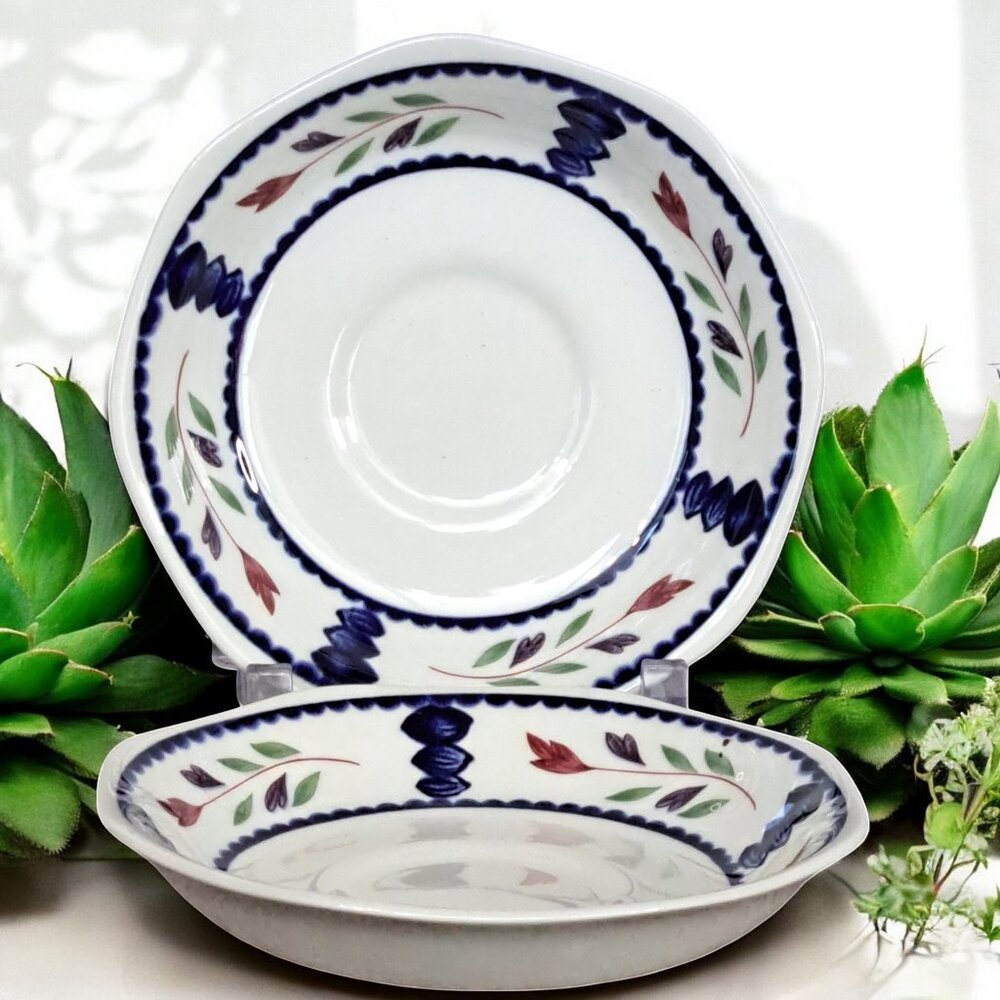 Two 6" Saucers- Adams Lancaster China, Ironstone Made in England